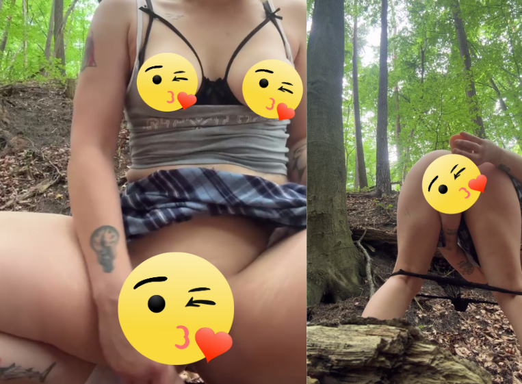 zuxa - Ostre dymanie moim dildo w lesie 😈😝 Przez moje jęki wybuchniesz momentalnie