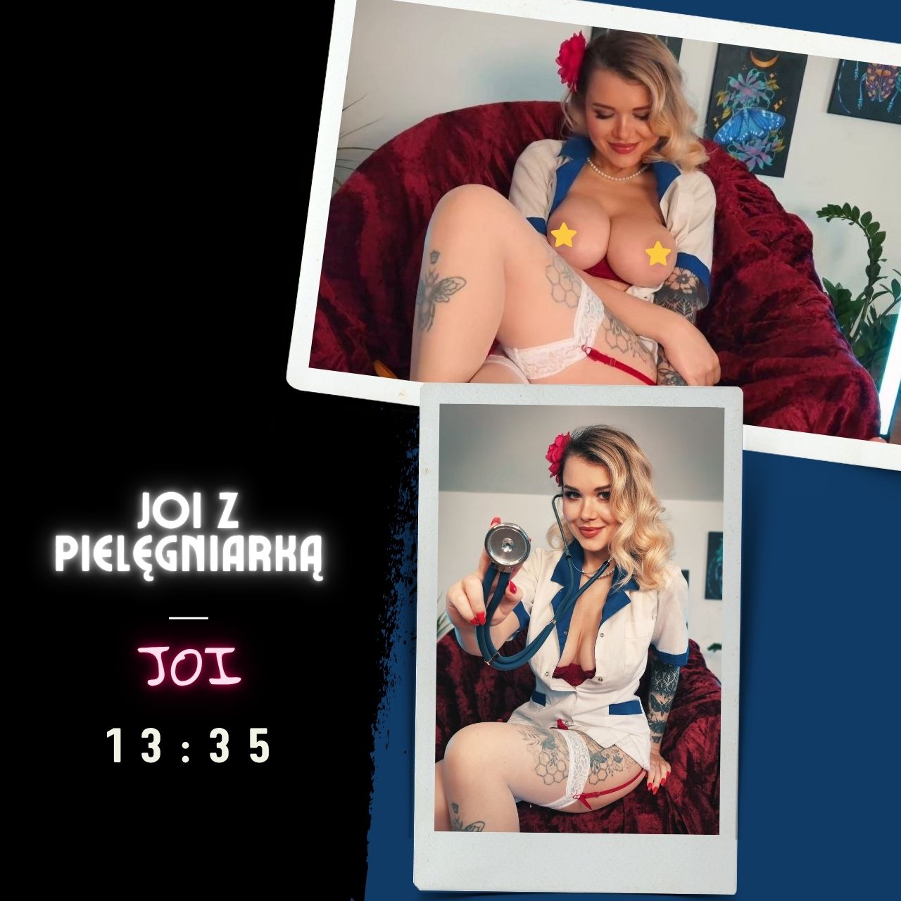 Marlene_Moore - JOI z pielęgniarką, Instrukcje masturbacji, zadania, Hiszpan, palcówka